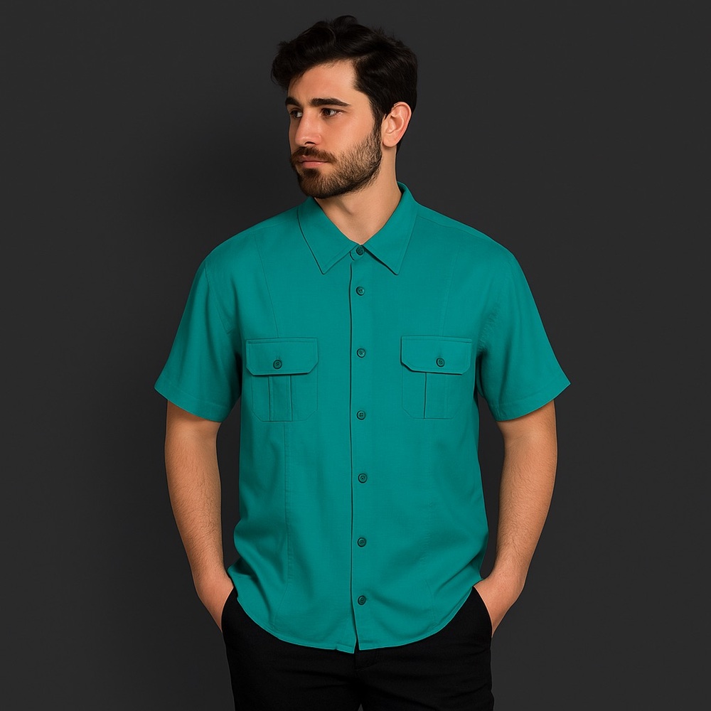 Mr. Turk short sleeve double pocket button down - xl